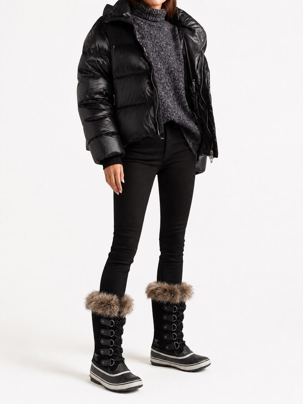 Sorel Joan of Arctic Waterproof Snow Boots Faux Fur Black Size 7